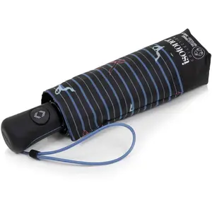 Isotoner - Parapluie Mini Auto Rayure Noeud Bleu pas cher