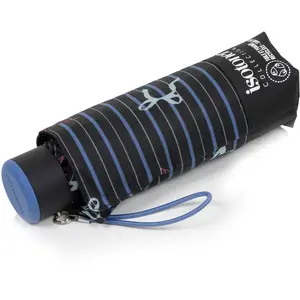 Isotoner - Parapluie Mini Slim Rayure Noeud Bleu pas cher