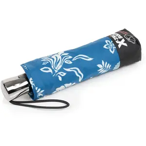 Isotoner - Parapluie X-TRA SOLIDE ALPHA 28 cm Fleur Coquillage Bleu