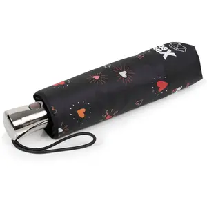 Isotoner - Parapluie X-TRA SOLIDE ALPHA 28 cm Coeur Rouge