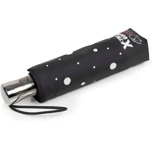 Isotoner - Parapluie X-TRA SOLIDE ALPHA 28 cm Pois Noir/Jaune
