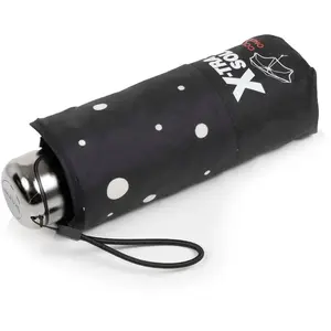 Isotoner - Parapluie X-TRA SOLIDE ALPHA 17,5 cm Pois Noir/Jaune