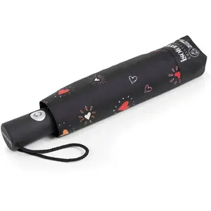 Isotoner - Parapluie Auto Coeur Rouge