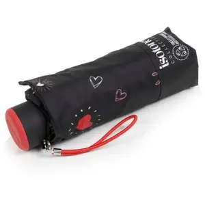 Isotoner - Parapluie Mini Slim Coeur Rouge
