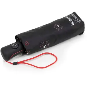 Isotoner - Parapluie Mini Auto Coeur Rouge