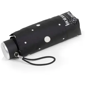 Isotoner - Parapluie Mini Slim Pois Noir/Jaune