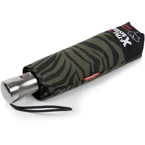 Isotoner - Parapluie X-TRA SOLIDE 28 cm Zèbre Kaki pas cher