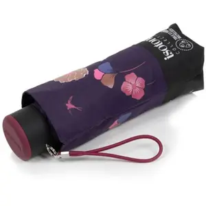 Isotoner - Parapluie Mini Slim Frise Bleue pas cher