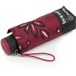 Isotoner - Parapluie Mini Slim Bandana Bordeaux pas cher