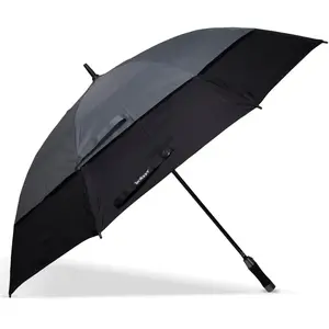 Isotoner - Parapluie Golf XL Noir/Gris pas cher