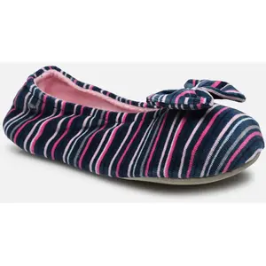Comparateur de prix : Isotoner - Chaussons ballerines Femme Rayures Bleues