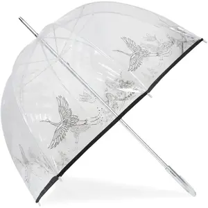 Comparateur de prix : Isotoner - Parapluie cloche transparent PVC/Héron Cendré