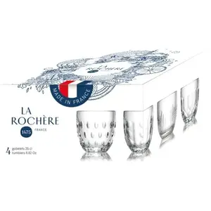 LA ROCHERE Lot de 4 Gobelets Troquet motifs pas cher