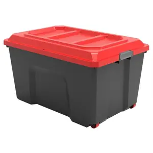 Sundis Malle à roulettes Locker noir et rouge 135L, L.78,6 x l.58.5 x h.45 cm