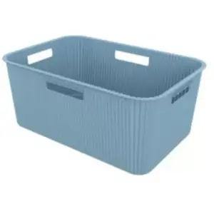 Panier à linge 40 L en polypropylène bleu Sundis pas cher