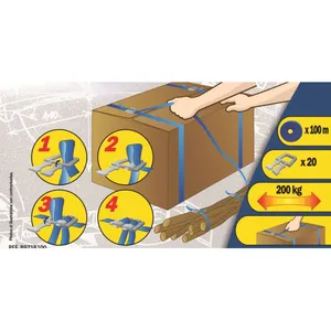 Kit de cerclage - MOTTEZ - B971B100 - Rouleau de 100m - 50 boucles - Pour 20 cartons pas cher