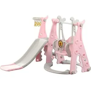 T&T ConfoMaison 3 en 1 Toboggan Enfant avec Balançoire Aire de jeu Int...Vendu parcdiscount