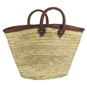 Comparateur de prix : Aubry Gaspard Inconnue Couffin naturel en palmier anses et bord cuir