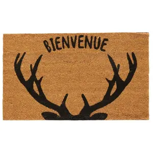 AUBRY GASPARD - Paillasson coco intérieur extérieur 75 x 45 cm Bois de cerfs bienvenue pas cher