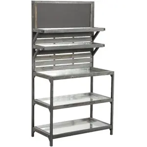 Aubry Gaspard Table De Jardinage En Bois Vieilli Et Zinc pas cher