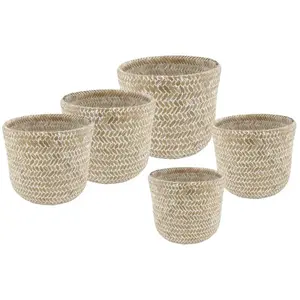 Aubry Gaspard Cache-pots rond en bambou pas cher