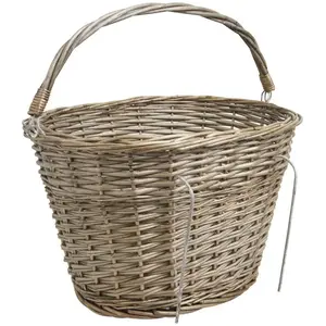 AUBRY GASPARD Panier pour vélo en osier gris pas cher