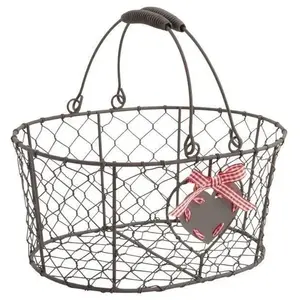 Panier en métal AUBRY GASPARD - Motif coeur pas cher