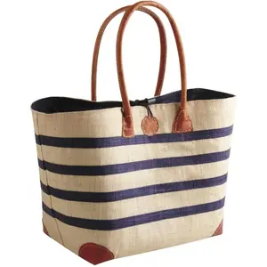 AUBRY GASPARD Sac de marché Marinière en rabane pas cher