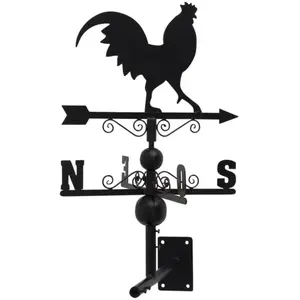 AUBRY GASPARD Girouette en fer forgé, motif coq avec frise.