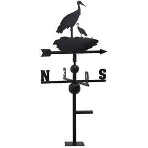 AUBRY GASPARD Girouette en fer forgé, motif nid de cigogne.