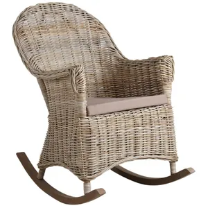 Aubry Gaspard - Rocking chair en poelet gris Kresek pas cher