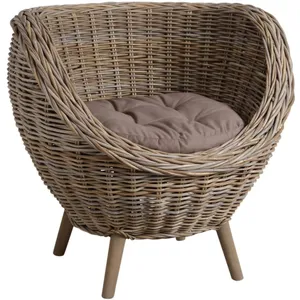 AUBRY GASPARD Fauteuil Oeuf En Poelet Gris pas cher