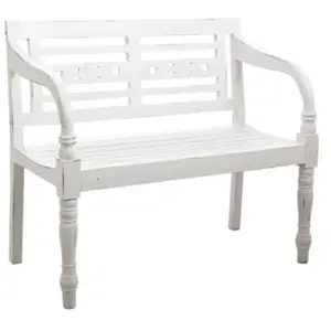 Aubry Gaspard - Banc 2 places en acajou blanc antique pas cher