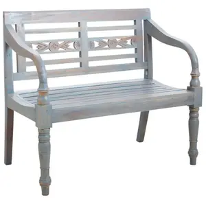 Aubry Gaspard - Banc 2 places en acajou bleu antique pas cher