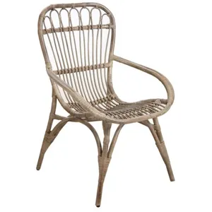 Aubry Gaspard - Fauteuil en rotin gris Maéva pas cher