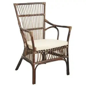 AUBRY GASPARD Fauteuil intérieur extérieur - Manille - Rotin - Marron - Contemporain pas cher
