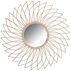 Aubry Gaspard Miroir spirale en rotin naturel pas cher