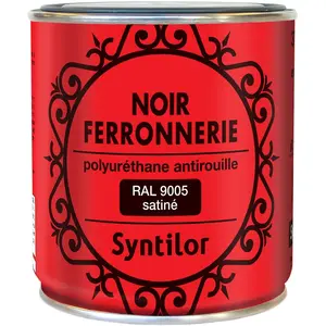 Peinture extérieure fer antirouille noir satiné Syntilor 375ml pas cher