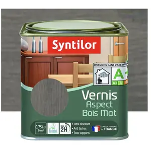 Comparateur de prix : Syntilor - Vernis Aspect Bois Mat Anthracite 0,75 l - Anthracite