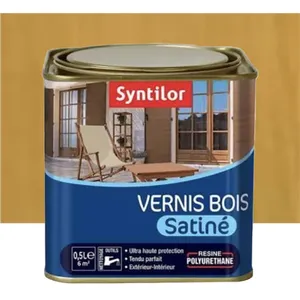 Vernis - SYNTILOR - Bsc chêne foncé - Satiné - 0,25 l - Extérieur pas cher