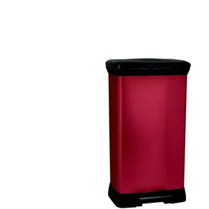 Poubelle cuisine 50L DECOBIN coloris rouge pas cher