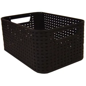 Comparateur de prix : Curver Rangement rectangulaire aspect rotin tressé style - chocolat - s