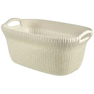Comparateur de prix : Panière à linge - CURVER - aspect tricot - 40L - blanc