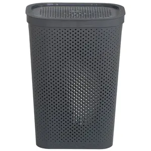 Comparateur de prix : CURVER Coffre à linge 60L Infinity Dots - Plastique recyclé - Gris