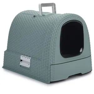 Comparateur de prix : Maison de toilette Curver bleu gris - pour chat