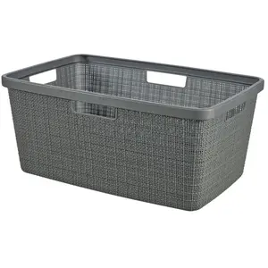Comparateur de prix : But Curver - panier a linge jute 46L, gris, 70% recyclé 245981