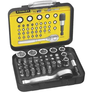 Stanley 1 Coffret De 39 Embouts + Douilles + Mini Cliquet Fatmax Pro pas cher