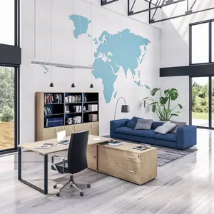 Simmob Bureau L180xp100 Sur Console Gch 200x60 Chêne Clair/carbone pas cher