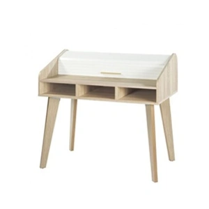 Comparateur de prix : Bureau vintage en bois avec rideau coulissant 104cm HAPPY - Chêne-Blan...