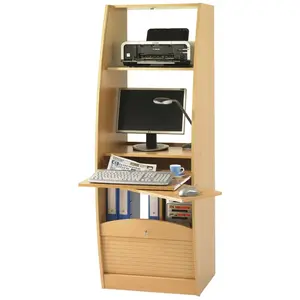 Comparateur de prix : SIMMOB Armoire Informatique Galbée Largeur 60 cm 5 Niches - Coloris: Hêtre